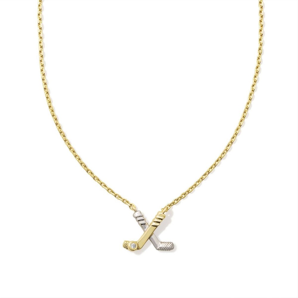 Kendra Scott Mixed Metal Hockey Stick Pendant Necklace / Dustbag Included / NWT